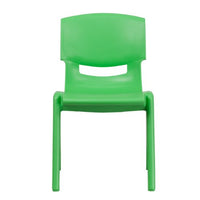 Little Fingers 5 Pack Green Plastic Stackable School Chair with 12'' Seat Height