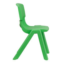 Little Fingers 5 Pack Green Plastic Stackable School Chair with 12'' Seat Height