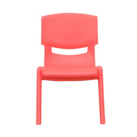 Little Fingers 10 Pk. Red Plastic Stackable School Chair with 10.5'' Seat Height