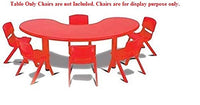 Little Fingers School Study Table Big Half Moon Table (Multicolor) - Without Chairs