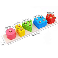 Plastic Angle Geometric Blocks Building Stacker Shape Sorter Column Puzzle Stacking Set for Kids - 2