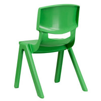 Little Fingers 5 Pack Green Plastic Stackable School Chair with 12'' Seat Height