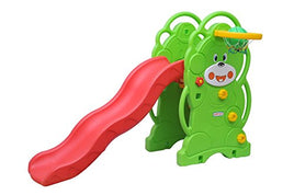 Intra Kids Green Bear Slide With Basketball Hoop