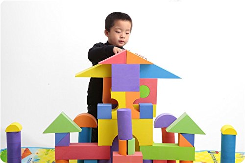 50 Pcs EVA Foam Blocks Safe Building Blocks Chunks Baby Colorful  Construction Toy Game Kids Educational