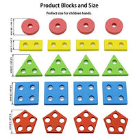 Plastic Angle Geometric Blocks Building Stacker Shape Sorter Column Puzzle Stacking Set for Kids - 2