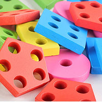 Plastic Angle Geometric Blocks Building Stacker Shape Sorter Column Puzzle Stacking Set for Kids - 2