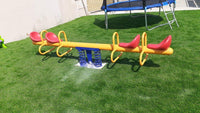 XIANGYU Classic design kid outside play rocking metal four seats garden seesaw