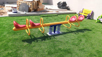 XIANGYU Classic design kid outside play rocking metal four seats garden seesaw