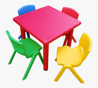 Little Fingers 24'' Square Plastic  Activity Table Set with 4 Chairs