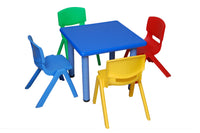 Little Fingers 24'' Square Plastic  Activity Table Set with 4 Chairs