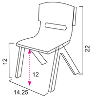 Intra Kids Strong and Durable Kid's Plastic School Study Chair, Medium (Blue, IKC-117)